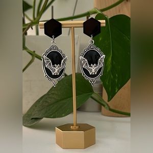 Goth Bat Earrings - Vampire Bat Gothic Earrings - Emo Black Earrings